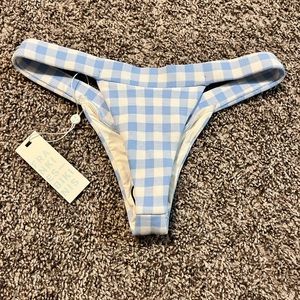 NWT Frankie’s bikinis blue gingham bottoms Georgia size S